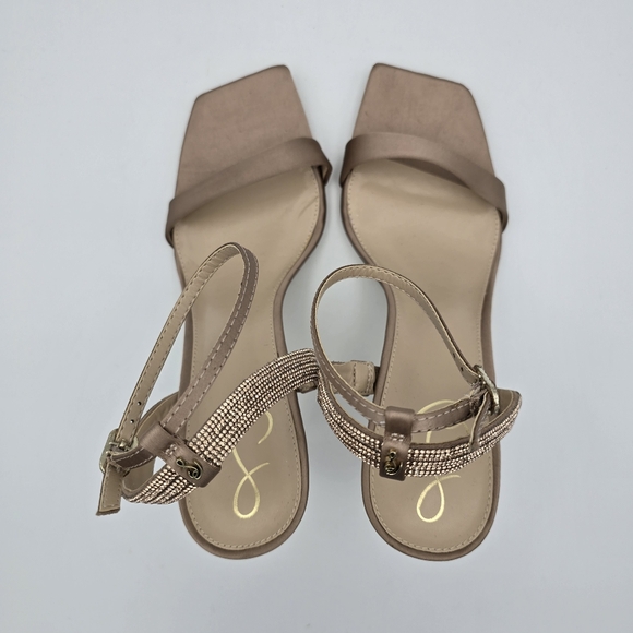 NWOT Sam Edelman Ophelia Heeled Ankle Strap Sandals, Soft Praline, Women's 10.5 - Picture 10 of 16